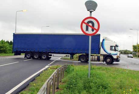 Truck blocking A1 southbound 1